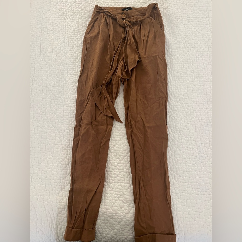 Brown tie pants